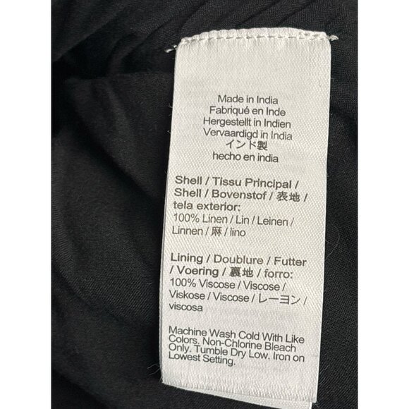 J.Crew Black Linen Flared Mini Skirt Size 6 With Button Front Closure & Lined In - Picture 4 of 6